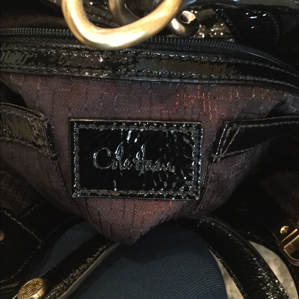 Cole Haan black patent satchel - Picture 7 of 14